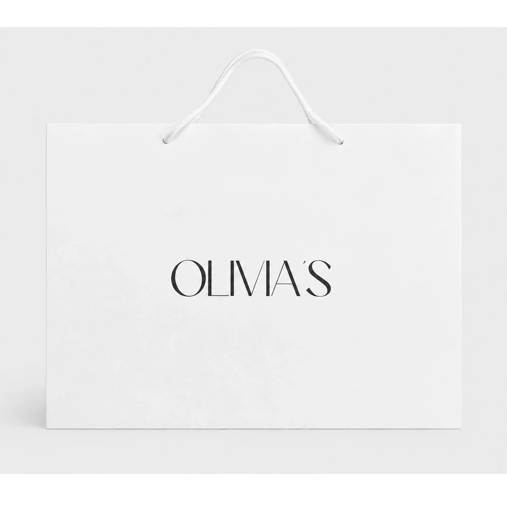 Olivia's‎ Boutique Luxury White Paper Shopping Bag with Rope Handles Large